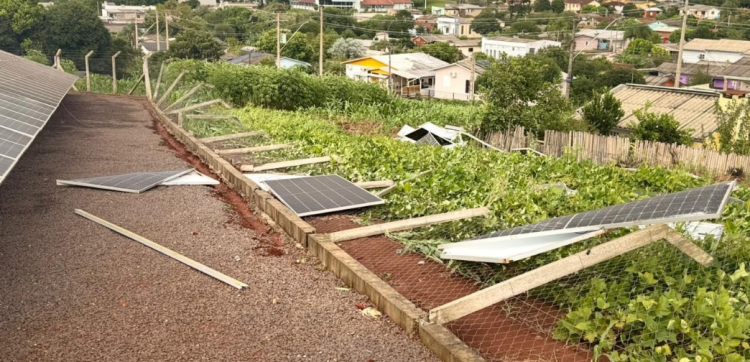 Ventos fortes e chuva de granizo atingem Entre Rios do Sul