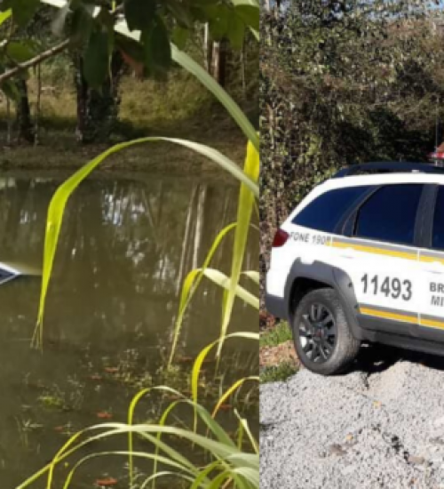 Após localizar carro, BM segue buscas a criminosos em Barão de Cotegipe.