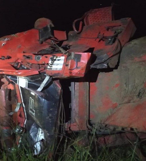 Homem morre depois de grave acidente com colheitadeira.