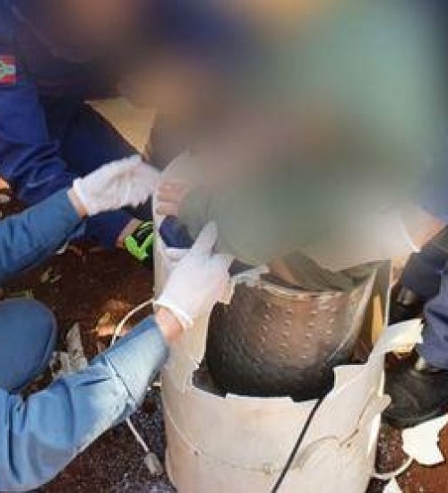 Criança de 2 anos fica presa dentro centrífuga no Oeste Catarinense.