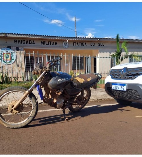 BM de Itatiba do Sul recupera moto com registro de furto em SC.