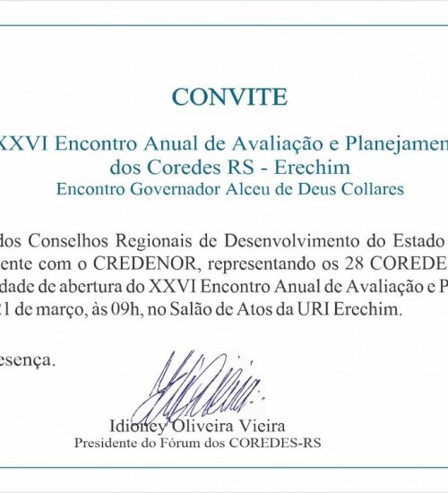 Encontro Anual dos Coredes será nesta sexta-feira, 21 de março, na URI