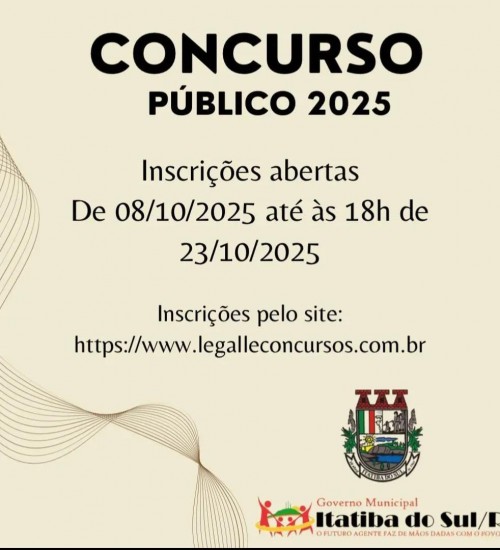 Concurso Público 2025 em Itatiba do Sul