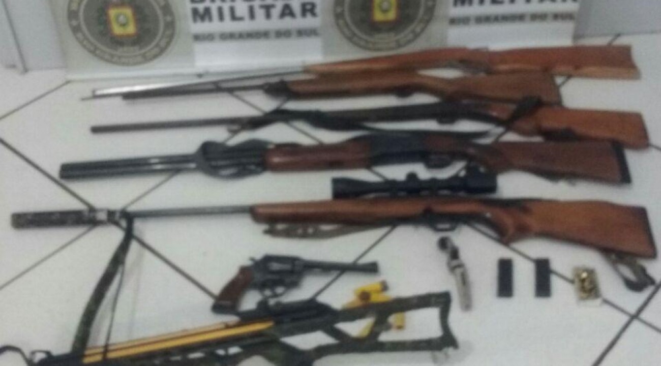 Policia Civil e Militar apreendem armas e munições em Erval Grande.