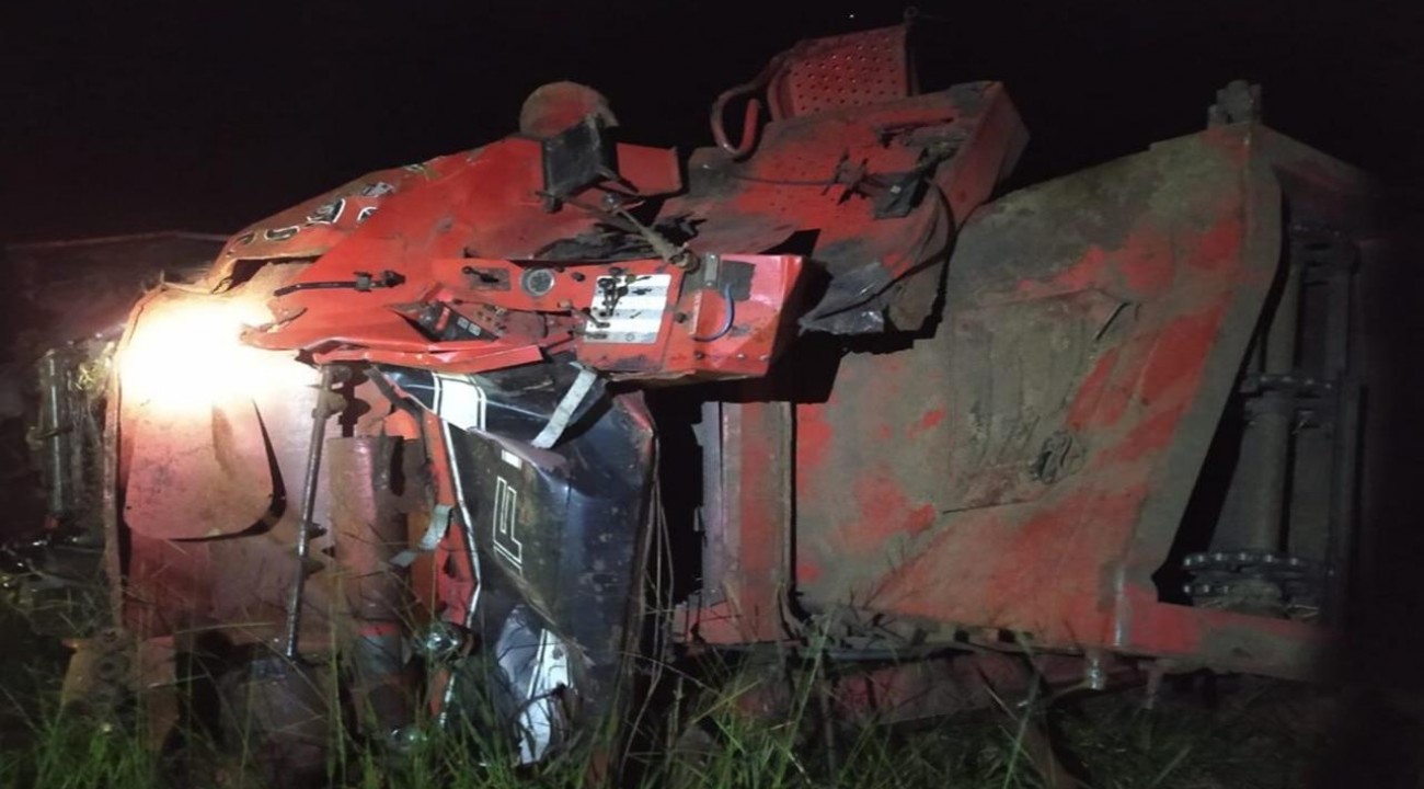 Homem morre depois de grave acidente com colheitadeira.