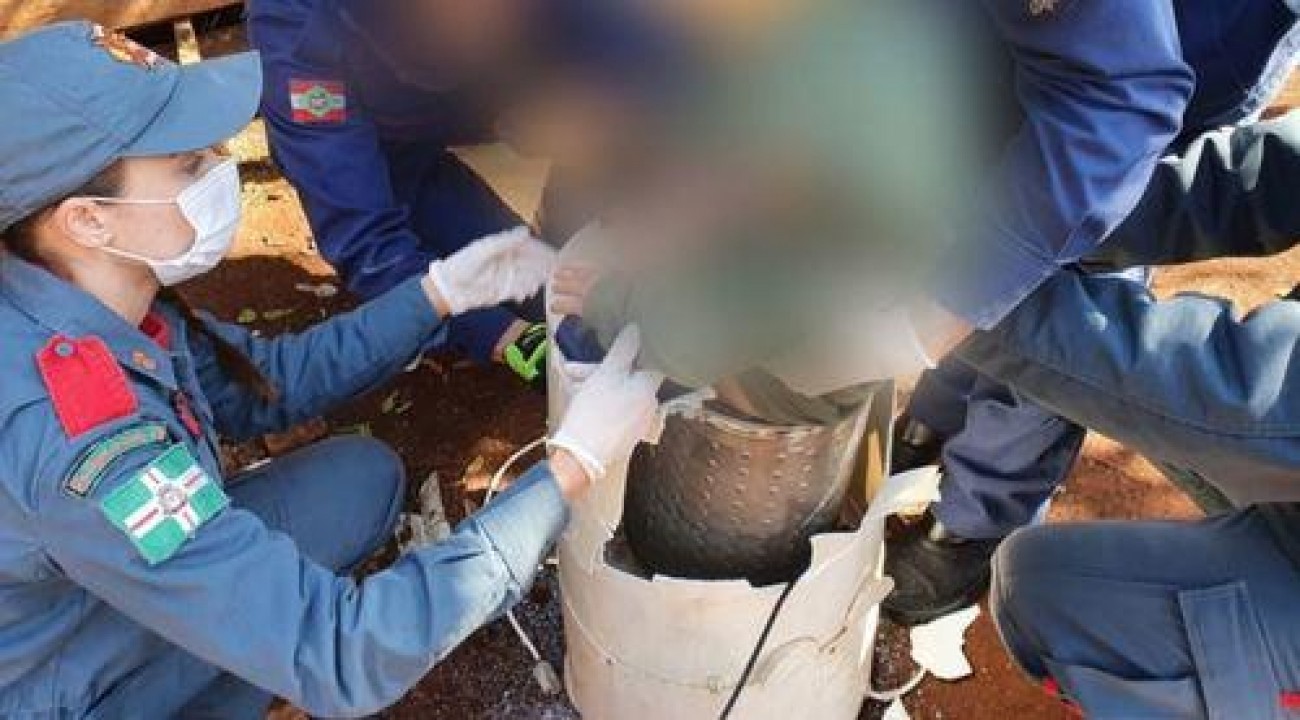 Criança de 2 anos fica presa dentro centrífuga no Oeste Catarinense.