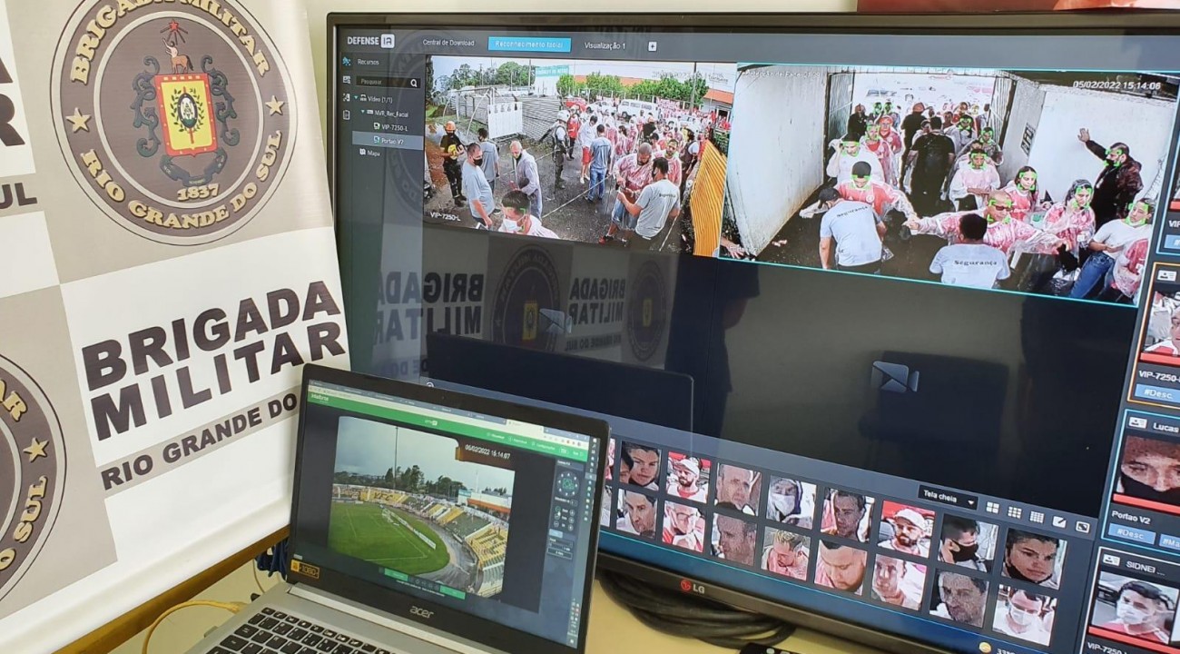 Brigada Militar utiliza tecnologia de reconhecimento facial no jogo entre Ypiranga e Inter.