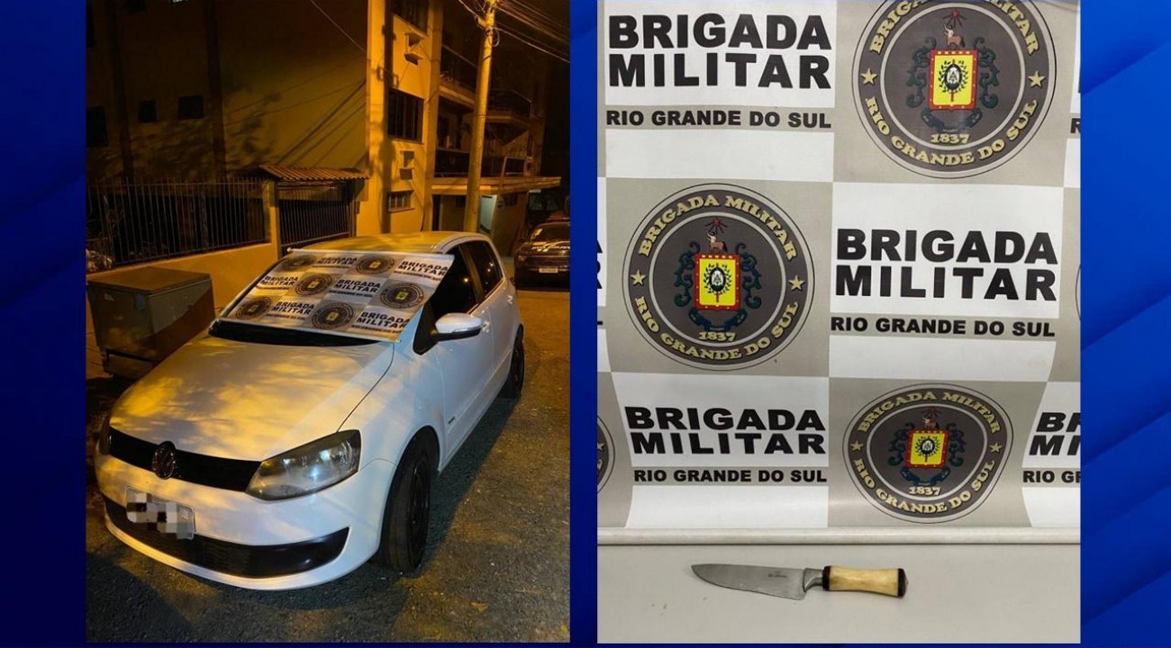 Veículo roubado é recuperado no acesso a Itatiba do Sul.