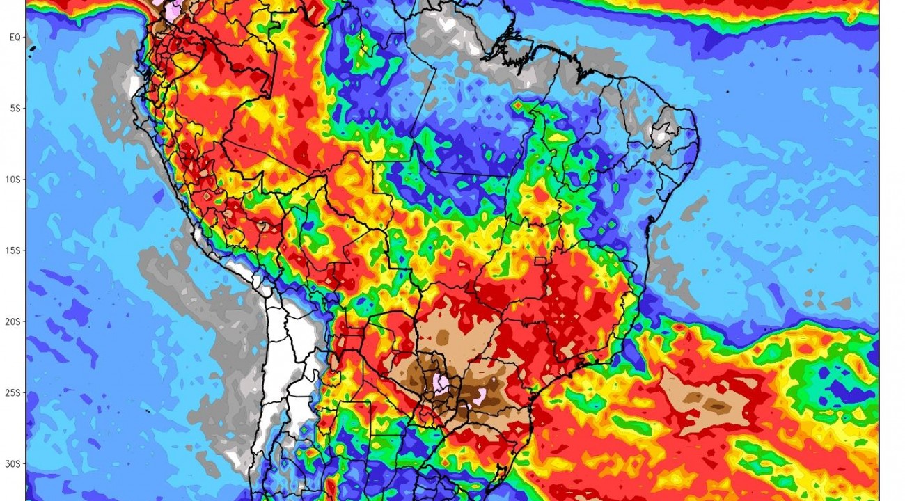Acumulado de chuvas pode ultrapassar de 200mm nos próximos dias.