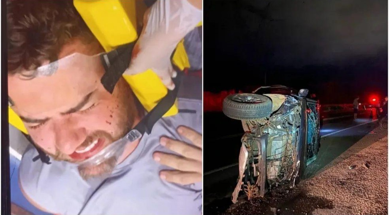 Cantor sertanejo Zé Neto fica ferido após sofrer acidente em MG.