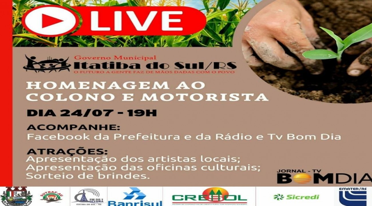 Sucesso total na Live do agricultor e motorista de Itatiba do Sul.