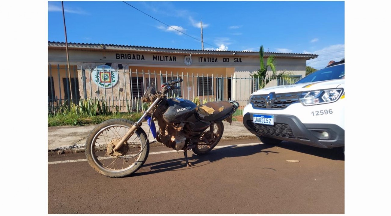 BM de Itatiba do Sul recupera moto com registro de furto em SC.