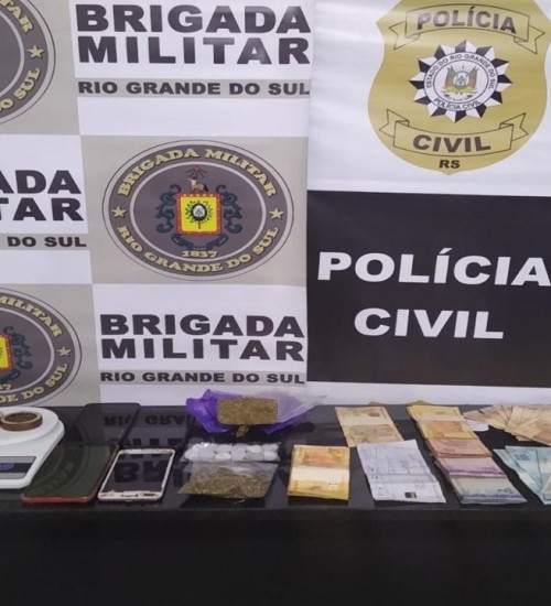 Duas pessoas são presas por tráfico de drogas em Erval Grande.