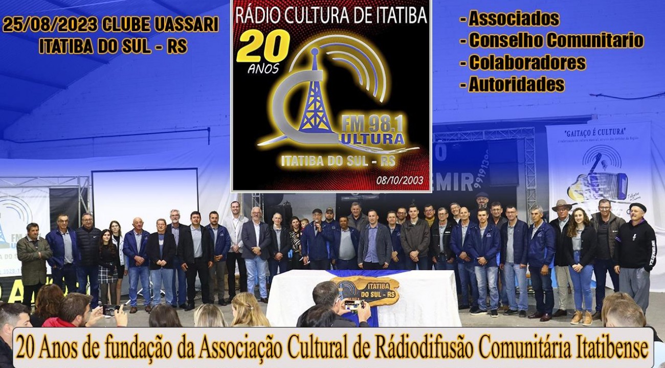 Evento marca os 20 anos da Rádio Cultura.
